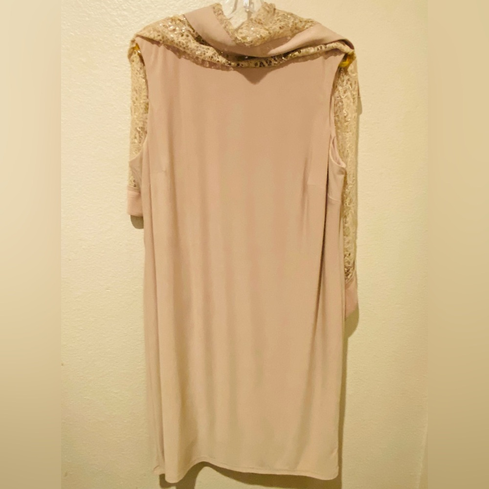 Dress Barn Gold Asymmetrical Sequin Dress - Picture 7 of 9